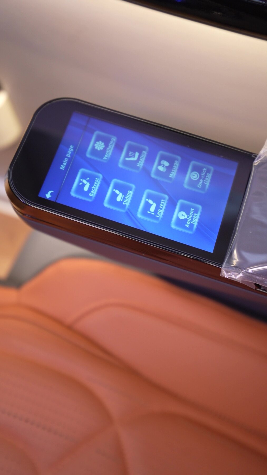 Seatback touch controls